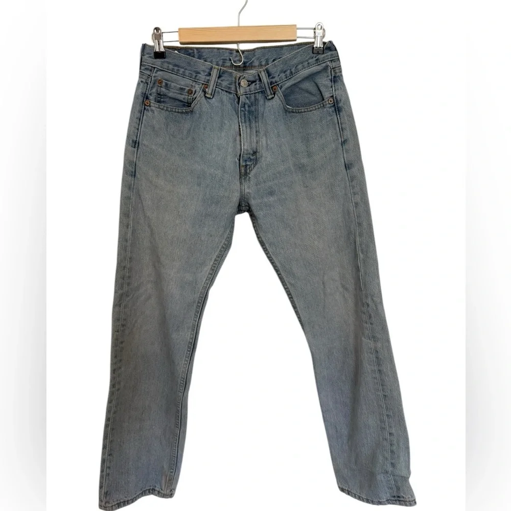 Levi's 505 Blue Denim Straight Leg Jeans Regular Fit Men's